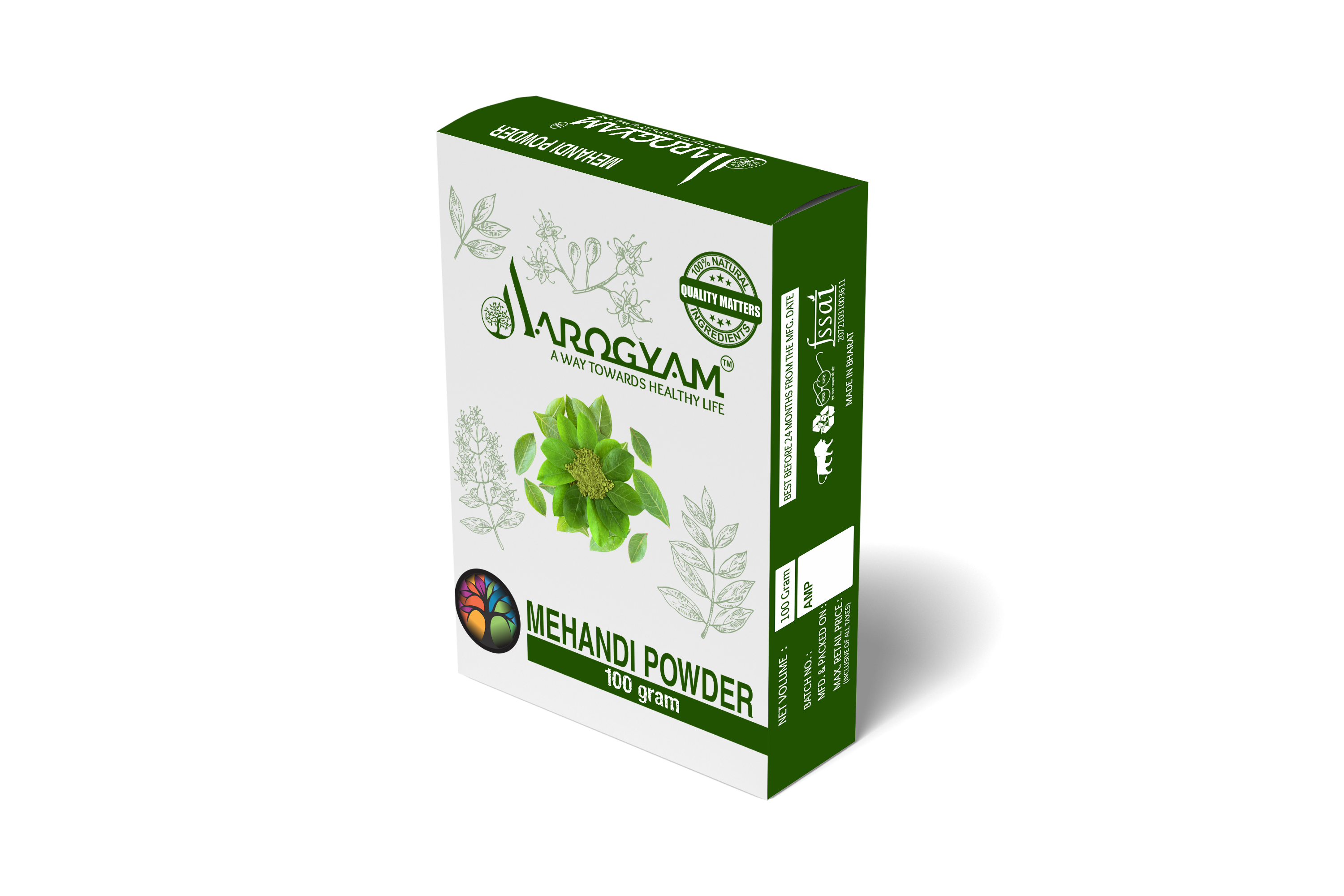 Mehndi Powder - 100g Henna Powder, Green Color | Premium Quality Henna Leaves With 2 Years Shelf Life