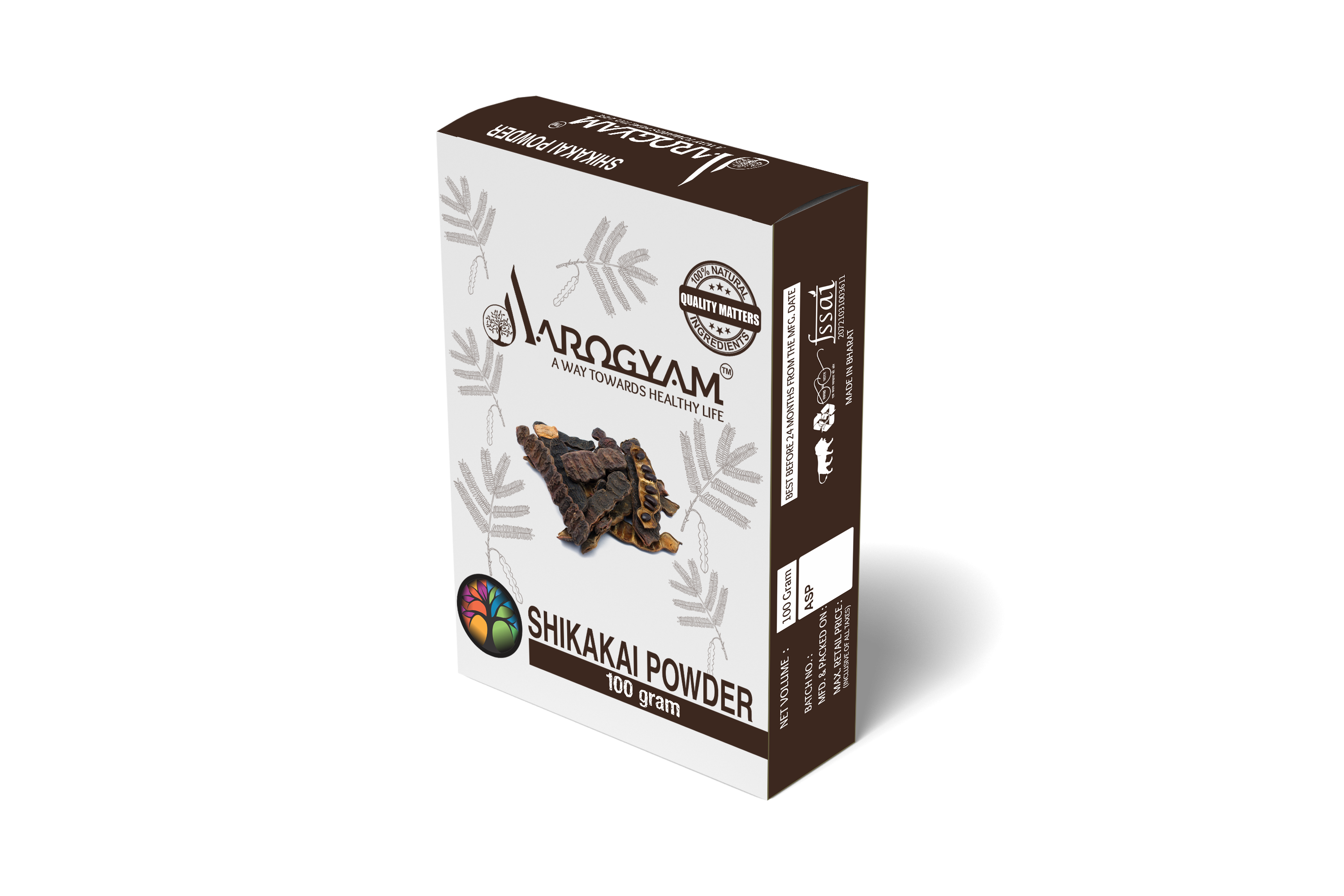 Shikakai Powder - Natural Plant-based Powder, 100-500g Box | Brown For Hair Wash, Skin Care & Personal Care Applications