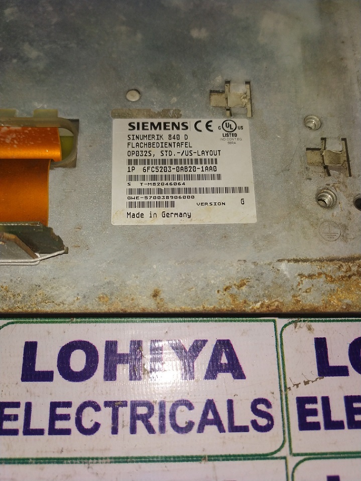 Siemens Sinumerik 6fc5203-0ab20-1aa0 Operator Panel