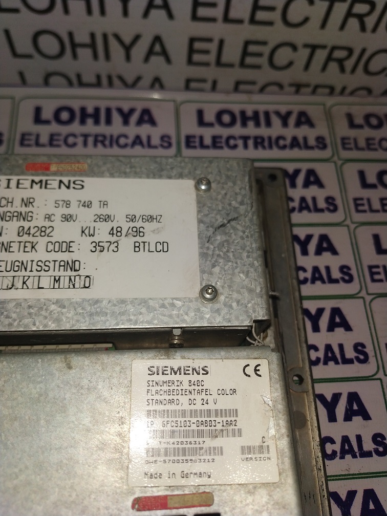 Siemens Sinumerik 6fc5103-0ab03-1ar2 Operator Panel