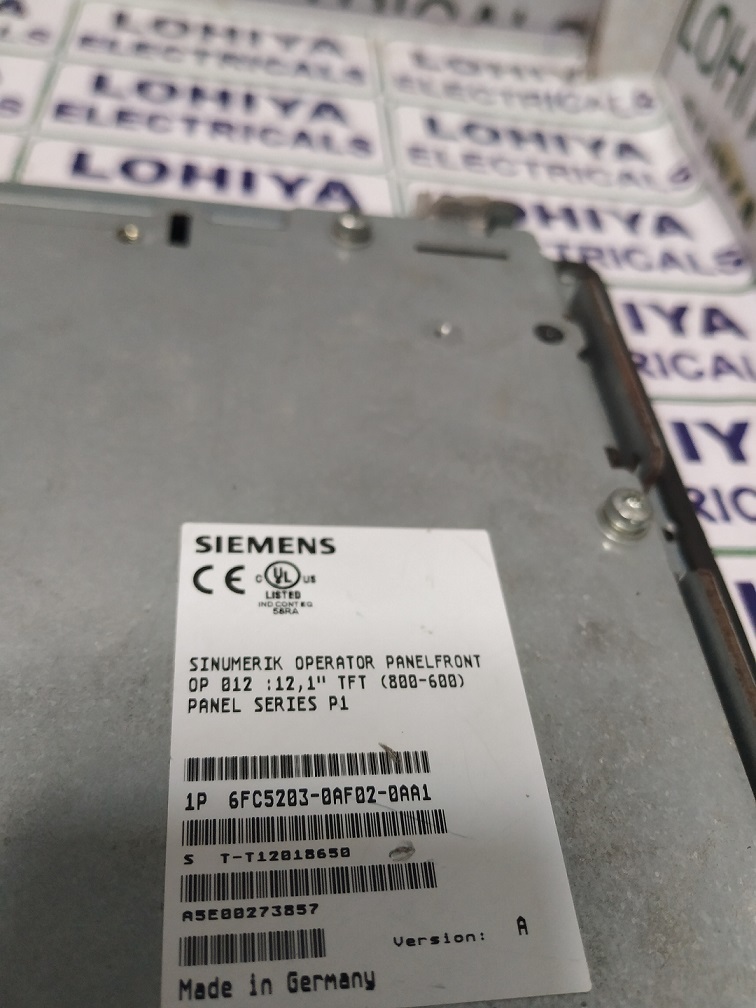 Siemens Sinumerik 6fc5203-0af02-0aa1 Operator Panel