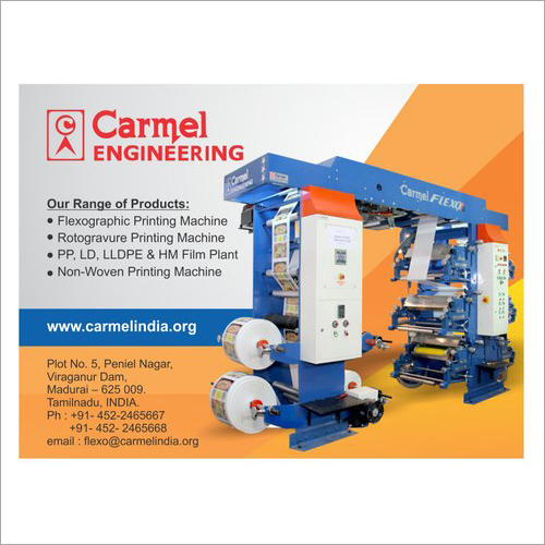 Roll To Roll Flexographic Printing Machine - Durable Steel Design, Large Footprint, Customizable Print Width | High Speed, Variable Speed, Reliable, Versatile