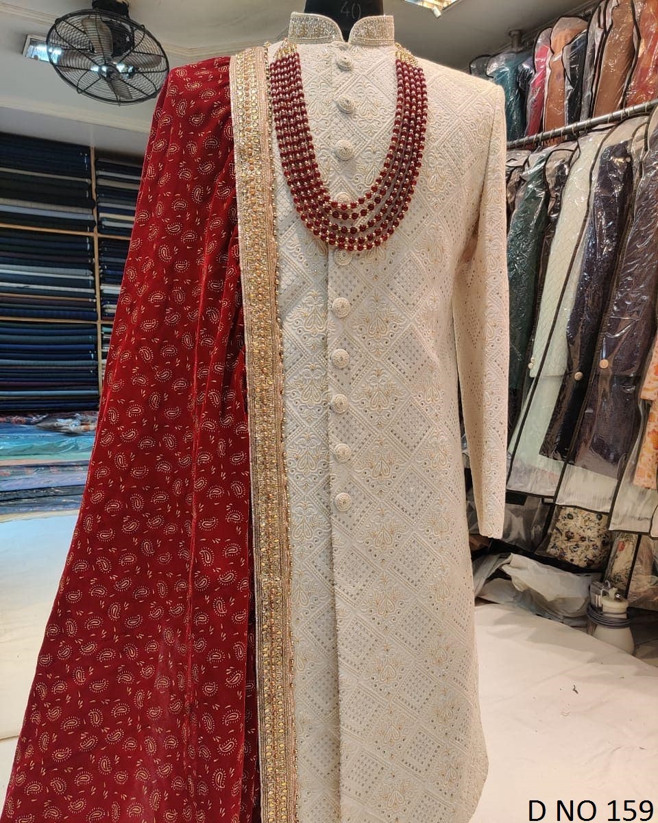 White Sherwani Fabrics