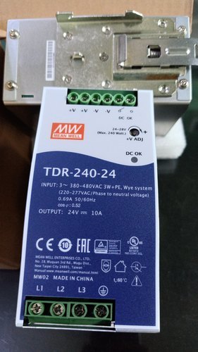 TDR-240-24, MW SMPS 10A/3PH/24VDCINPUT THREE PHASE 400-500VAC ,O/P 24VDCTDR-240-24,10A 3PH 24VDC