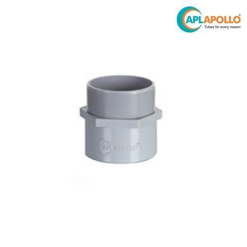 Apollo AGRI Male Threaded Adaptor - PVC Material, Size 40Mm to 110Mm, Grey Color, Round Shape | Ideal for Agriculture Applications