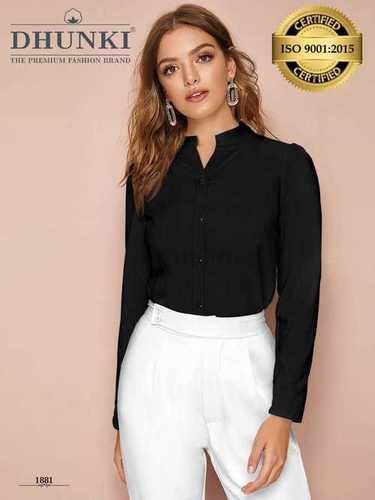 Ladies Fancy Tops - Heavy Rayon | Full Sleeves, Sizes S, M, L & XL, Length 23-24 Inches, Single Color Design