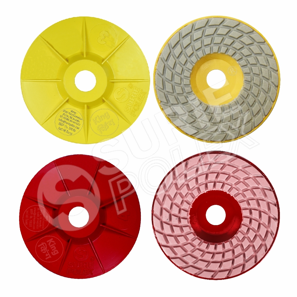 Diamond Polishing Pad - Resin Mounted, 0-6 Grits | Dry Polishing For Marble, Granite & Concrete, Vibration-free Edge Polishing