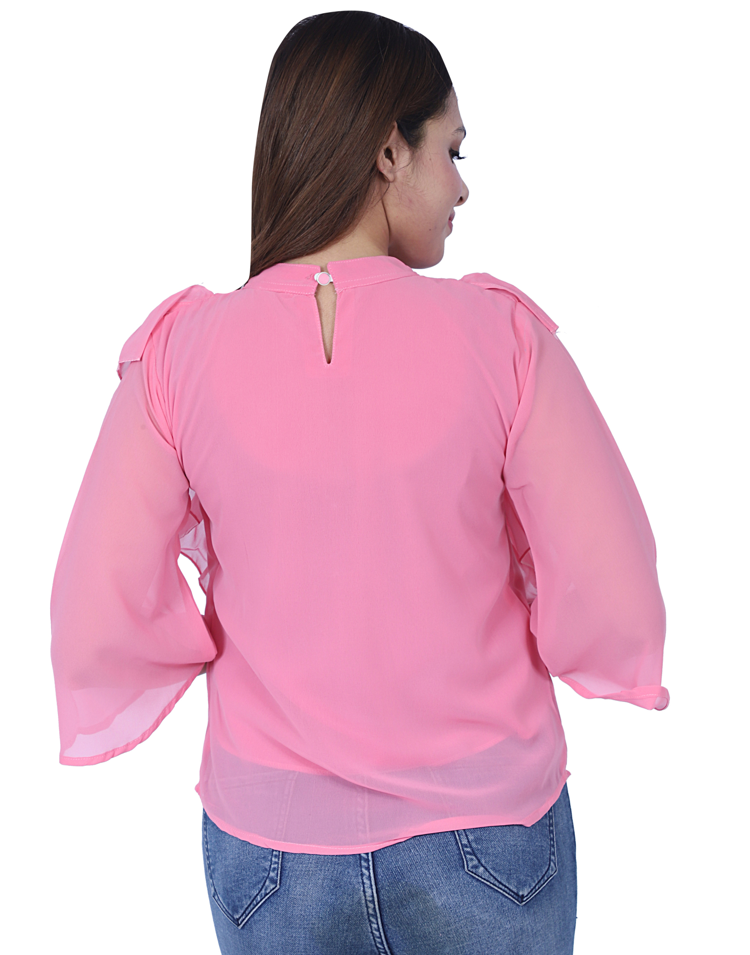 Casual Ruffle Top For Women Bust Size: 40 Inch (In)