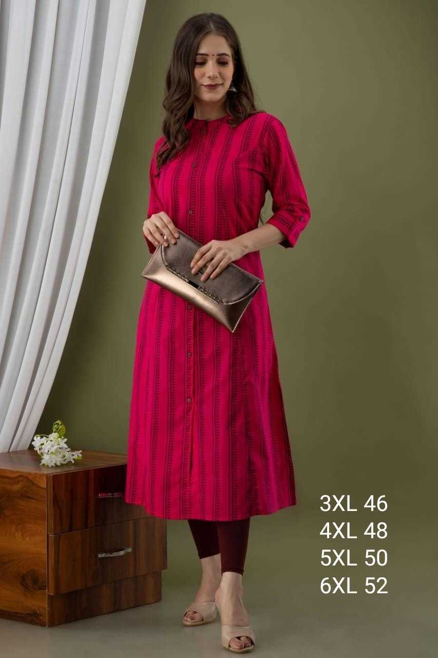 Ladies Kurti - Heavy Crape A-line Princess Cut, 3/4 Sleeves, Printed Patterns | Customizable Logo, Washable, All Season Wear
