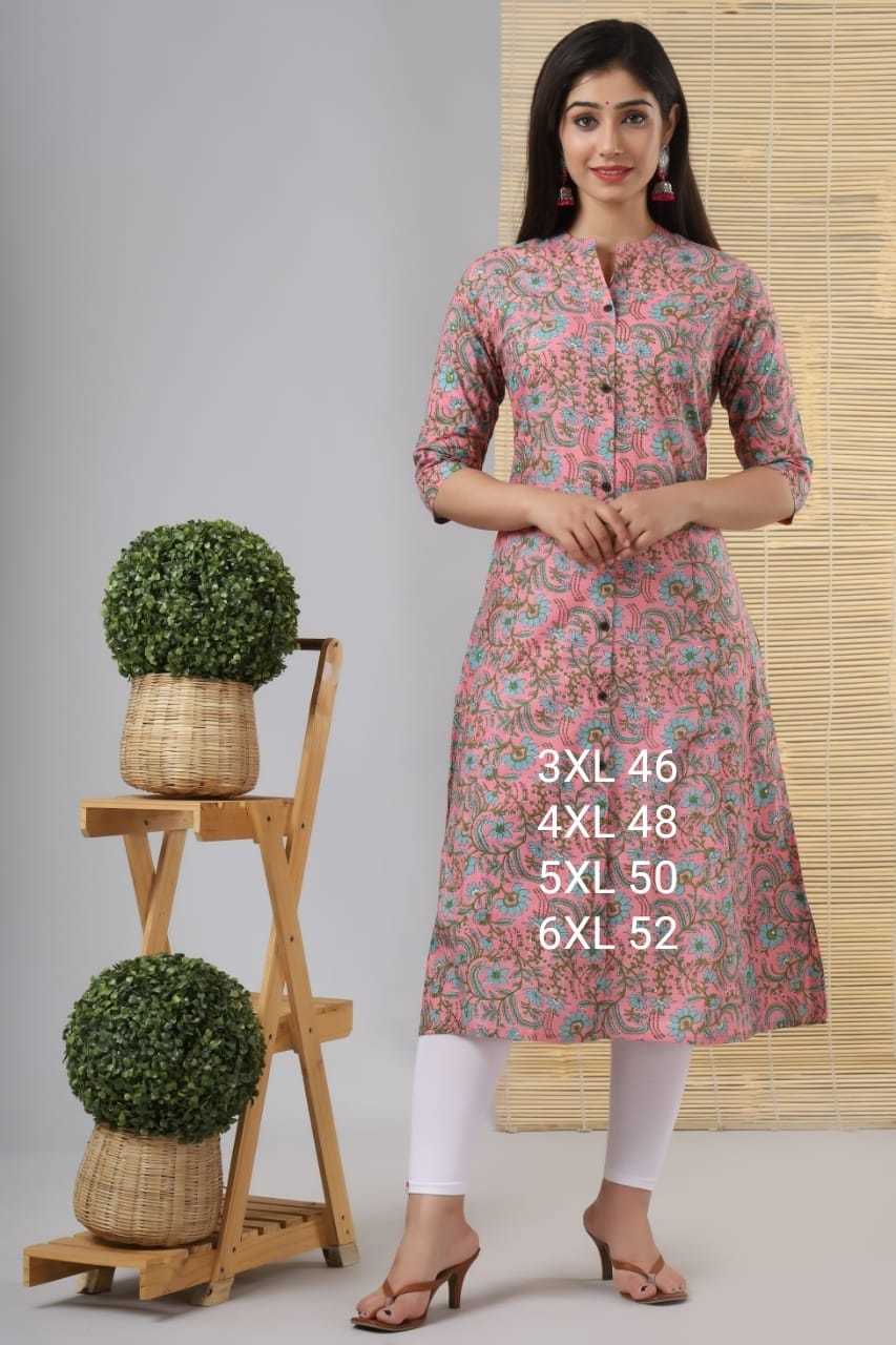 Ladies Kurti - Heavy Crape A-line Princess Cut, 3/4 Sleeves, Printed Patterns | Customizable Logo, Washable, All Season Wear