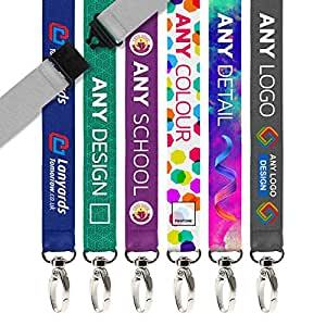 Printed Lanyards - Durable Flat Nylon Lanyard Strap, 38 Inch Length, Multi-color Design With Stainless Swivel Hook For Id Badge Holding