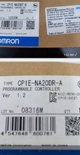 CP1E-NA20DT-D, 20DR-A,OMRON PLC CP1E-NA20DR-A