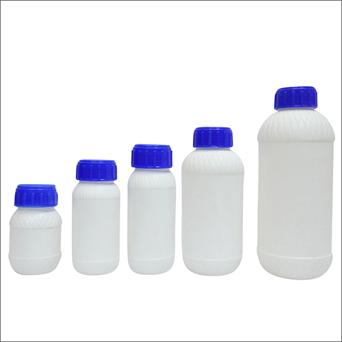 Round Shape Hdpe Bottles - 500ml Capacity, White Color With Blue Screw Cap | Leak Proof, Chemical Resistant, Available In Multiple Sizes