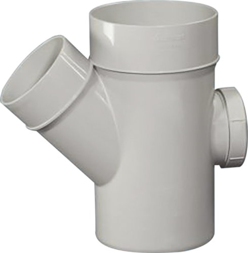 Apollo SWR Reducing Y With Door - 110x75mm Gray PVC Hexagon Staplock Fittings, Male/Female/Welded Connections | Durable Material, Optimized Design