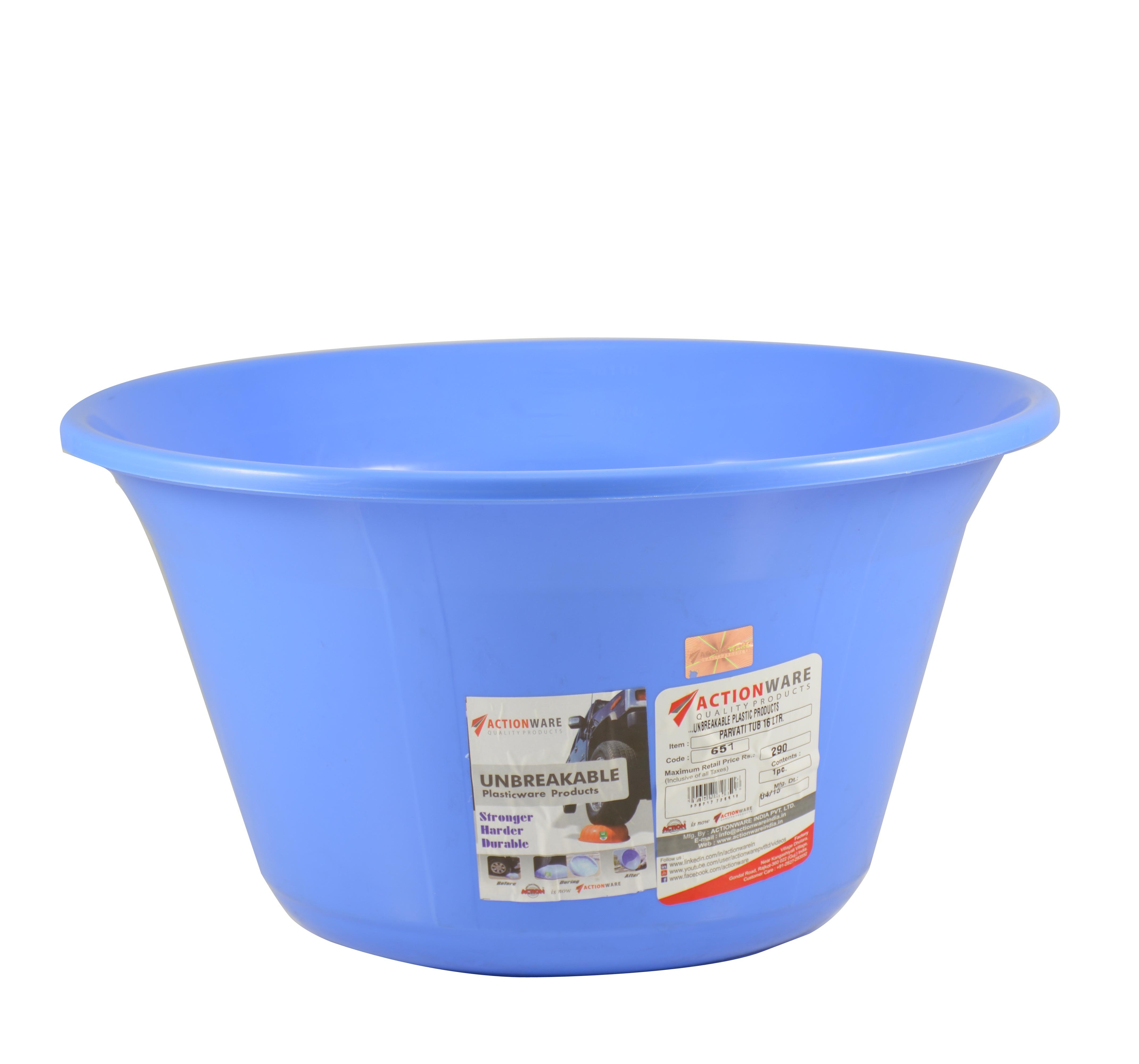 Blue 16ltr Unbreakable Plastic Tub