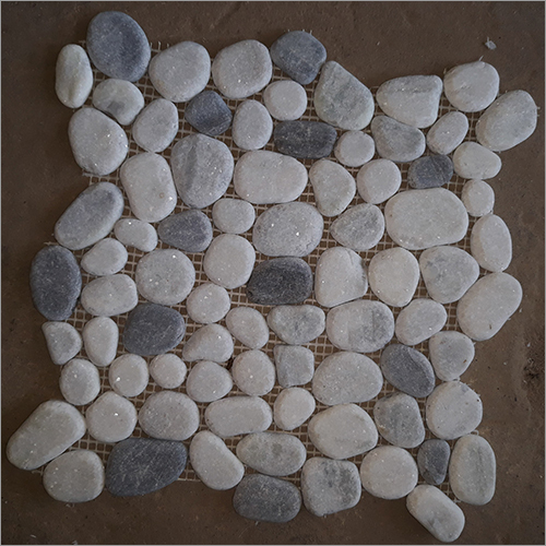 Black and White Marble Tiles - Natural Stone Pebble Tile | Durable Exterior Floor Application