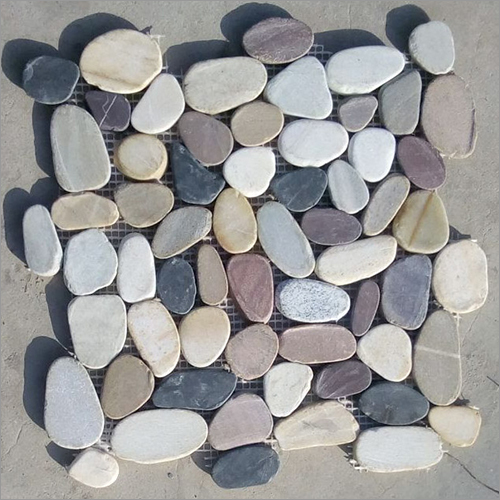Mix River Pebbles Tiles - Natural Stone Pebble Tile for Exterior Floors | Non-Slip Surface Ideal for Outdoor Applications