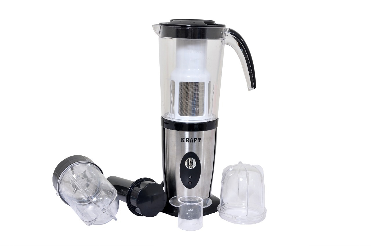 Kilovid20 Juicer Mixer Grinder - Polycarbonate, 33.5x14x26 Cm, Black And Silver | 800 Watts, 2 Kg Lightweight, Automatic Operation, 3 Jars Included