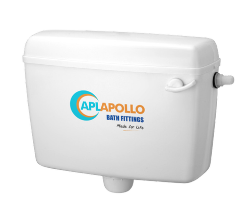APL Apollo Drizzle - Plastic Single Flush Cistern | White Color Finish, Ideal for Bathroom Use