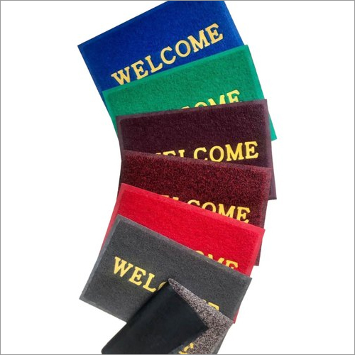 PVC Welcome Floor Mat - 40x50cm Size, Blue Color, 9mm Thickness | Hand Wash Care, Ideal for Home Use