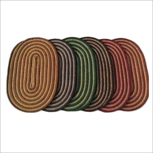 Assorted Self Design Rainbow Pp Oval Mat - Material: PP, Color: Assorted | Features: Hand Washable, Made in India