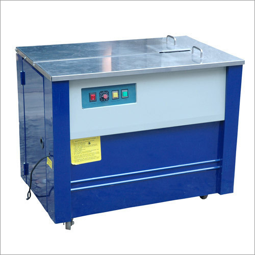Box Strapping Machine - Steel, 1490 X 565 X 460 mm, Blue | Semi-Automatic, 1 Year Warranty, Electronic Tensioning Device, 85 Kgs Weight