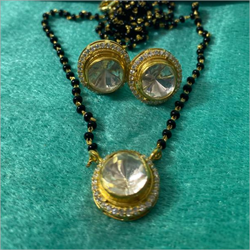 925 सिल्वर सिंगल मोइसानाइट मंगलसूत्र सेट लिंग: महिलाएं