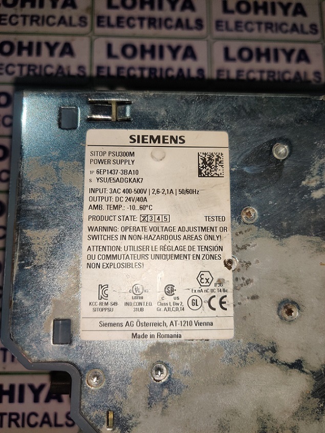 Siemens 6ep1437-3ba10 Power Supply