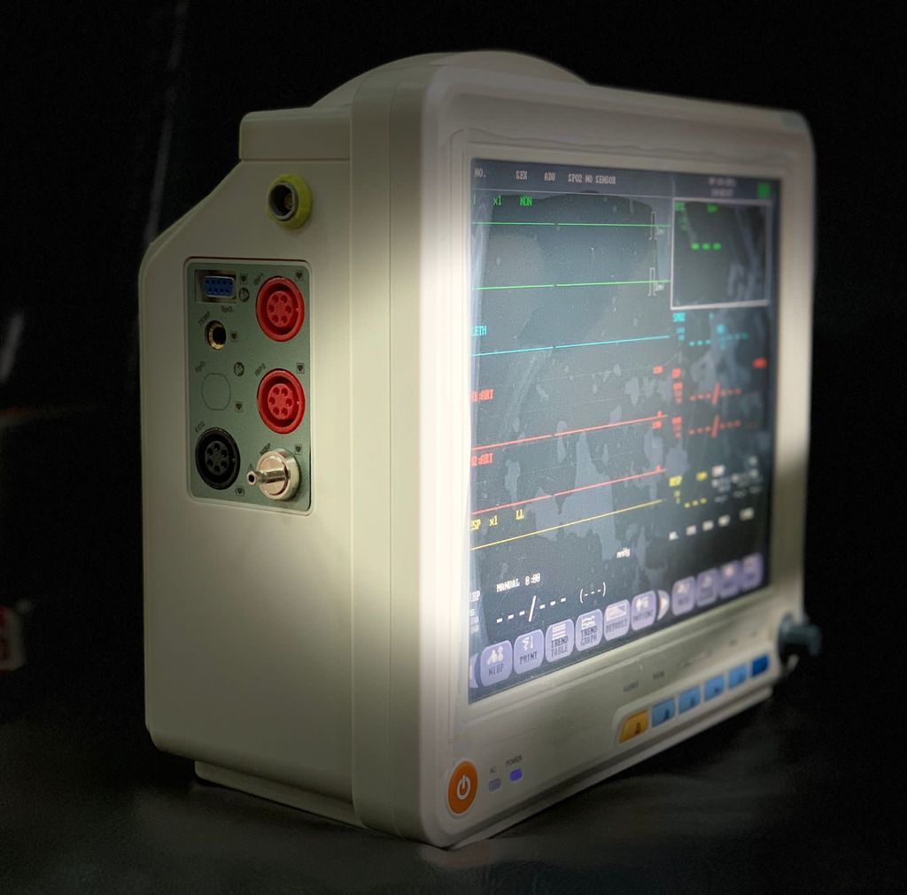5 Para Monitor - 370x280x350 Mm, White | Spo2, Nibp, Temp, Resp, Ecg Monitoring