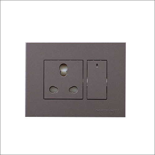 Modular Single Switches - Plastic Material, Rectangle Shape, Black And Grey Color | Ac Power Source, Polycarbonate Features