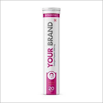 Collagen Peptide Effervescent Tablet - 1000 mg, Orange, Lemon, Watermelon, Strawberry Flavors | Restores Youthful Glow, Hydrates Skin, Boosts Digestion