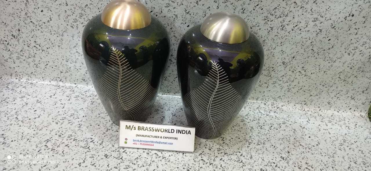 Pair Of Urn In Brass Cremation Urn