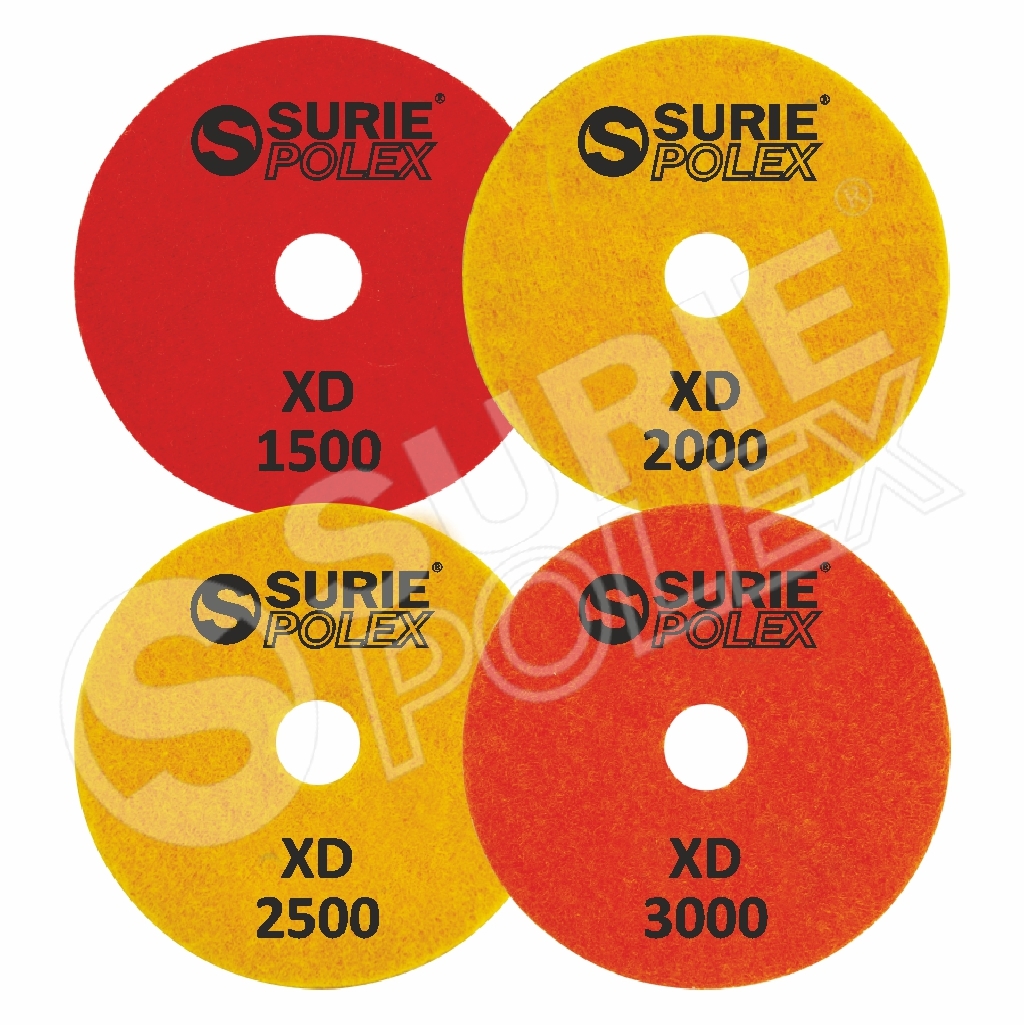 Dcrf 5u1 Xd Wet Polishing Pad - Flexible Diamond Material, Grits 60-12000 | Designed For Marble, Granite Polishing With Velcro Backing