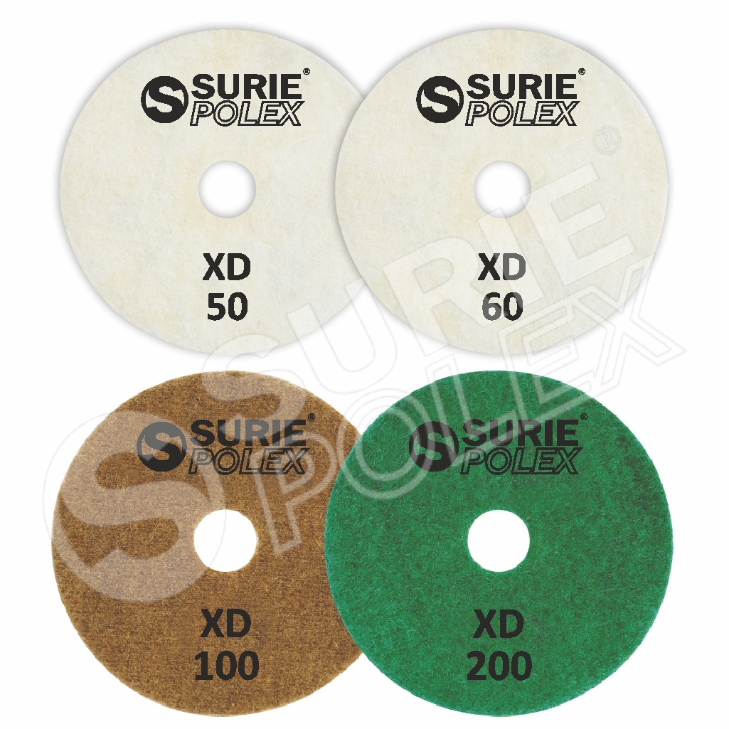 Dcrf 5u1 Xd Wet Polishing Pad - Flexible Diamond Material, Grits 60-12000 | Designed For Marble, Granite Polishing With Velcro Backing