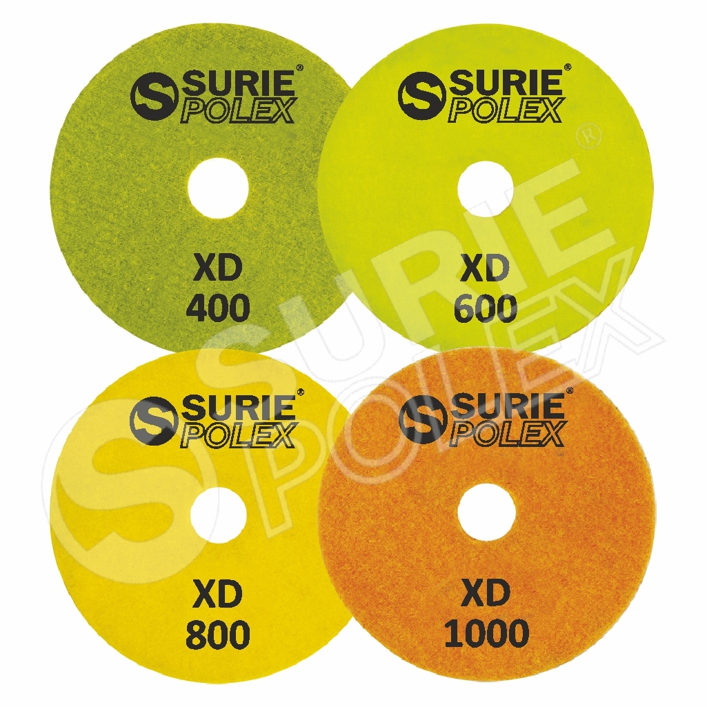 Dcrf 5u1 Xd Wet Polishing Pad - Flexible Diamond Material, Grits 60-12000 | Designed For Marble, Granite Polishing With Velcro Backing