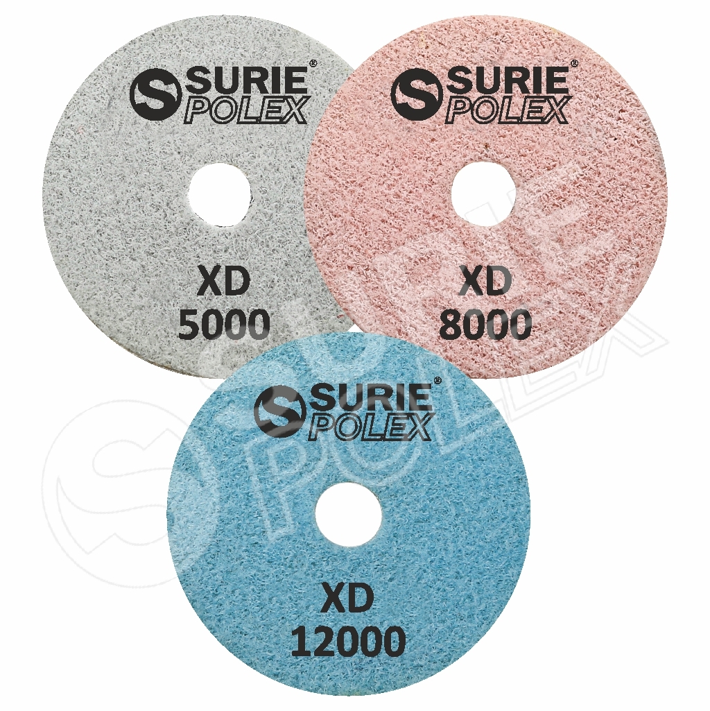 Dcrf 5u1 Xd Wet Polishing Pad - Flexible Diamond Material, Grits 60-12000 | Designed For Marble, Granite Polishing With Velcro Backing