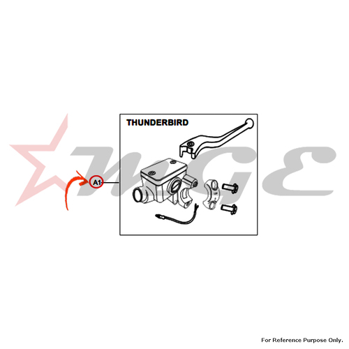 फोटो के अनुसार रॉयल एनफील्ड के लिए मास्टर सिलेंडर असेंबली - संदर्भ भाग संख्या - #560513 /B