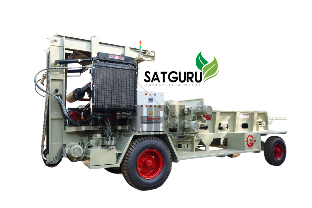 ब्लू मोबाइल वुड चिपर मशीन