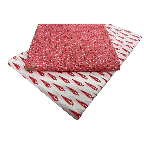 Cotton Printed Fabric - 50-100 Gsm, 44" Width | Red Color, Ideal For Suits, Kurtis, Dresses, Normal Wash Care