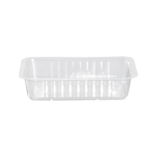 Disposable Plastic Rectangle Containers - Plastic Material, 250-1250 ML Capacity, Transparent, Black & White Colors | Available in 2 & 3 Portion Options