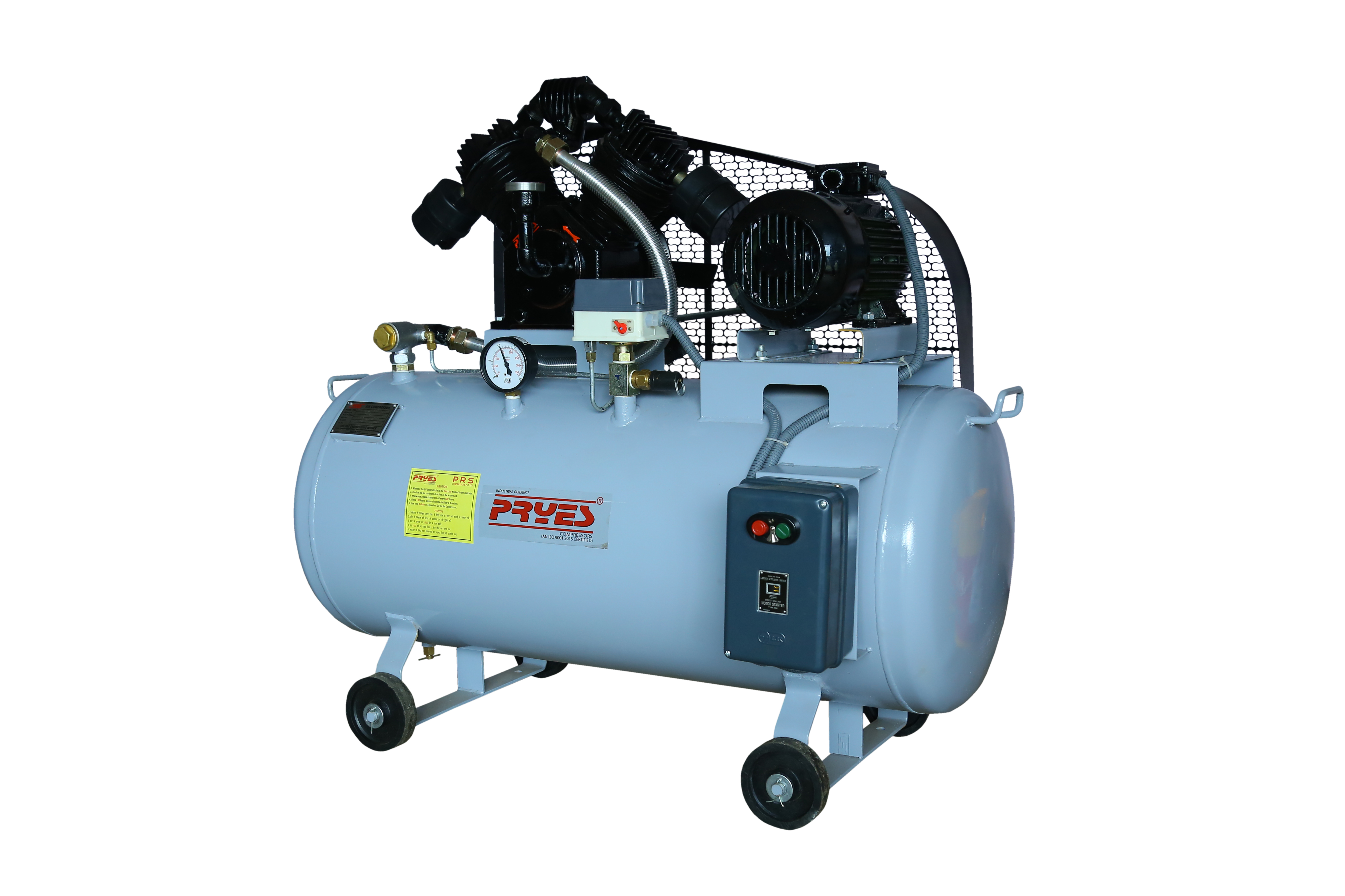 2hp Piston Air Compressor - 2hp, 160-200ltr Mild Steel Tank, 13 Cfm Flow Rate, 72 Db Noise Level, Lubricated Design, Belt Driven, 440 Volt Ac Power