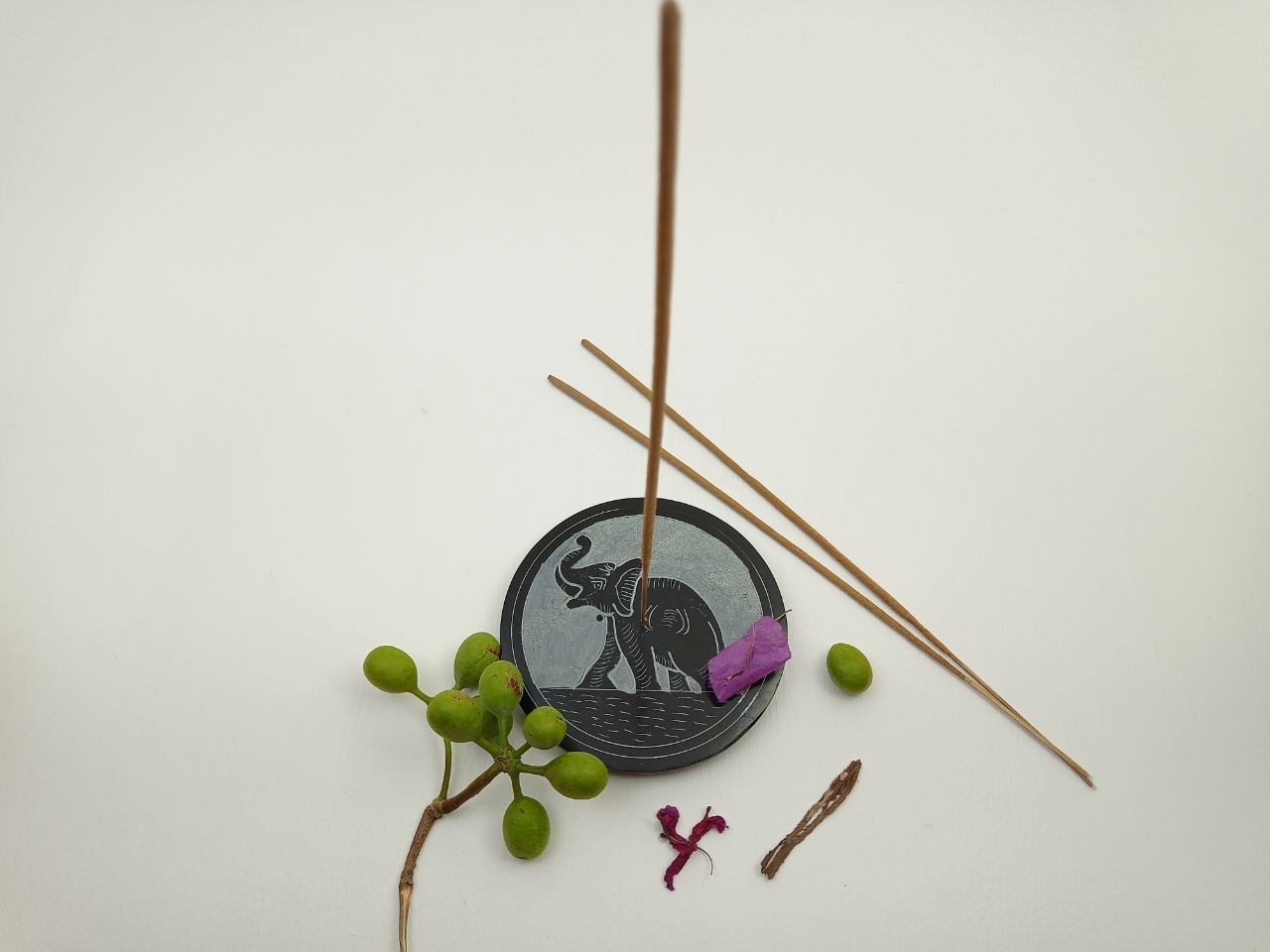 Soapstone Incense Stick Holder Ii Model No. 74 Ii Black Color Size: 4 X 4 X 1/2 Inch