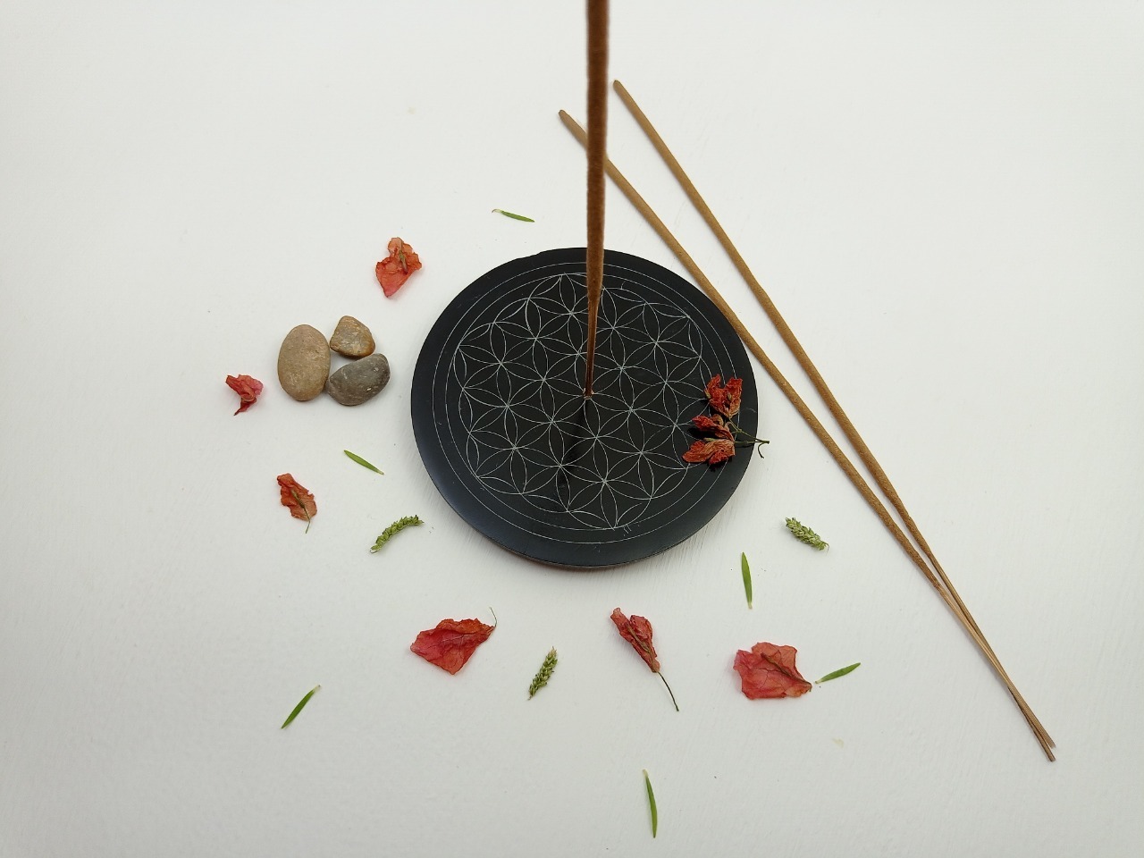 Soapstone Incense Stick Holder Ii Model No. 75 Ii Black Color Size: 4 X 4 X 1/2 Inch