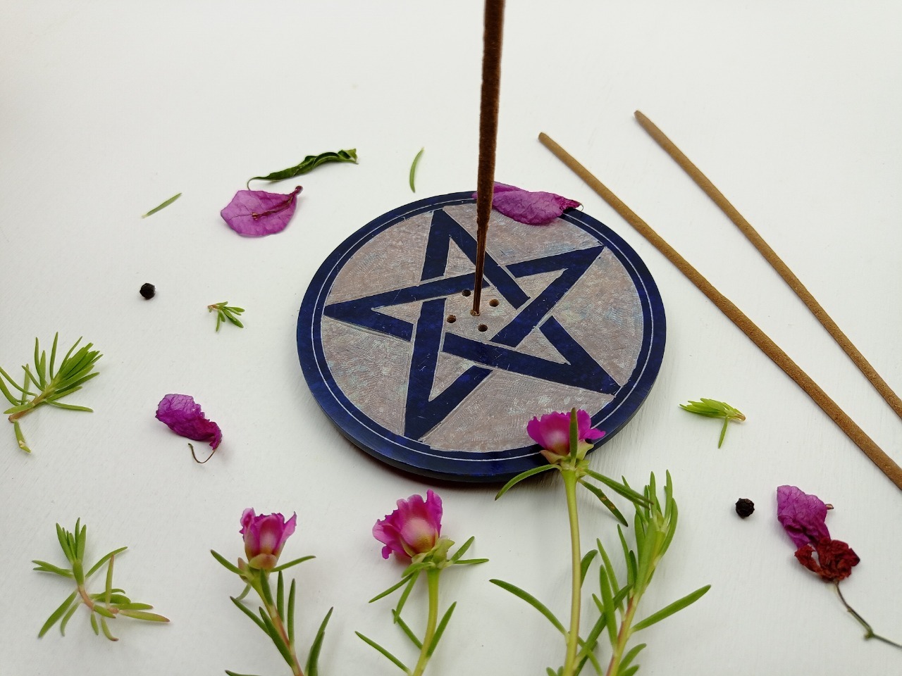 Soapstone Incense Stick Holder Ii Model No 80 Ii Blue Color Size: 4 X 4 X 1/2 Inch