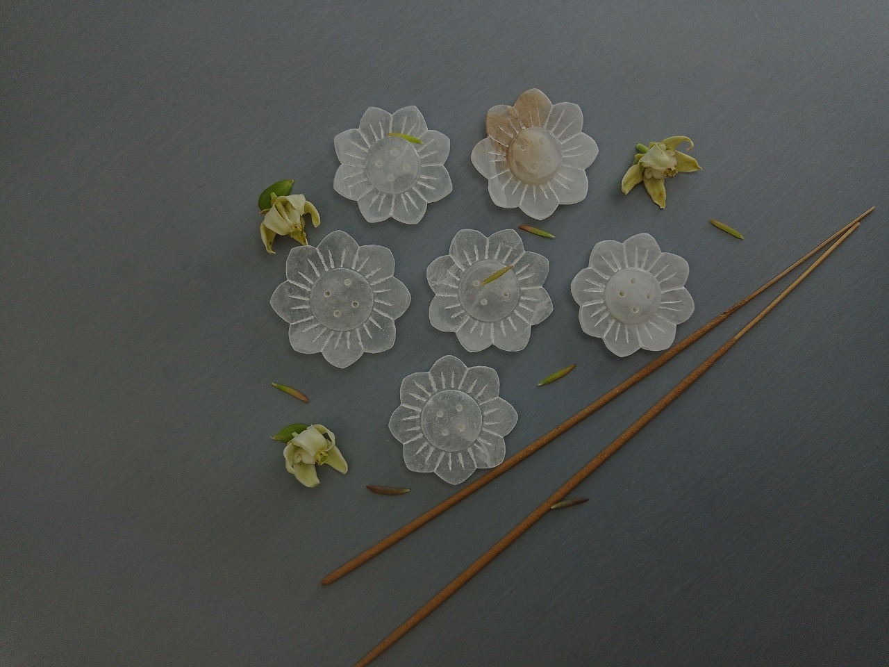 Alabaster Incense Stick Holder Ii Model No. 162 Ii White Color Size: 2 X 2 X 5/8 Inch
