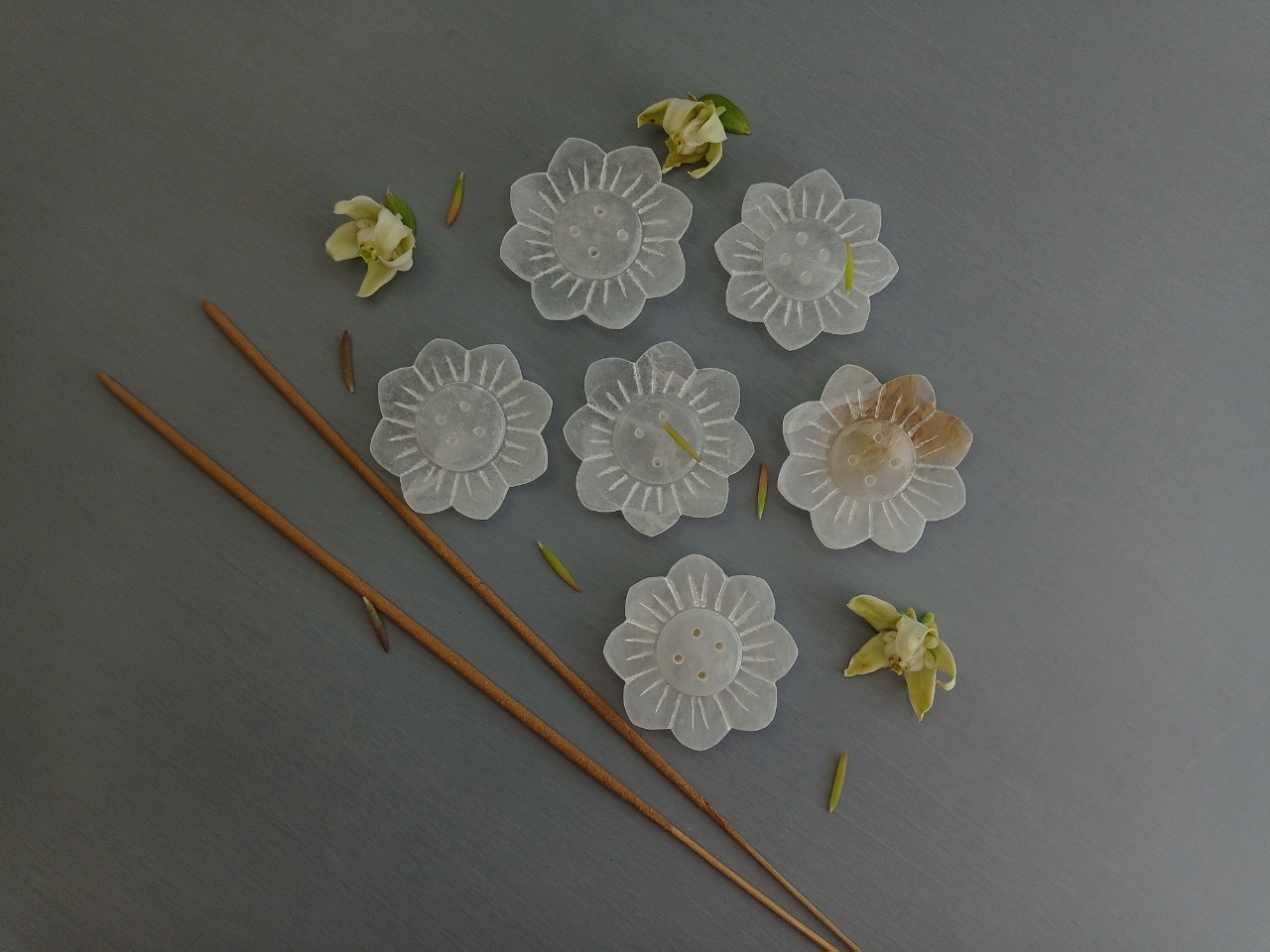 Alabaster Incense Stick Holder Ii Model No. 162 Ii White Color Size: 2 X 2 X 5/8 Inch