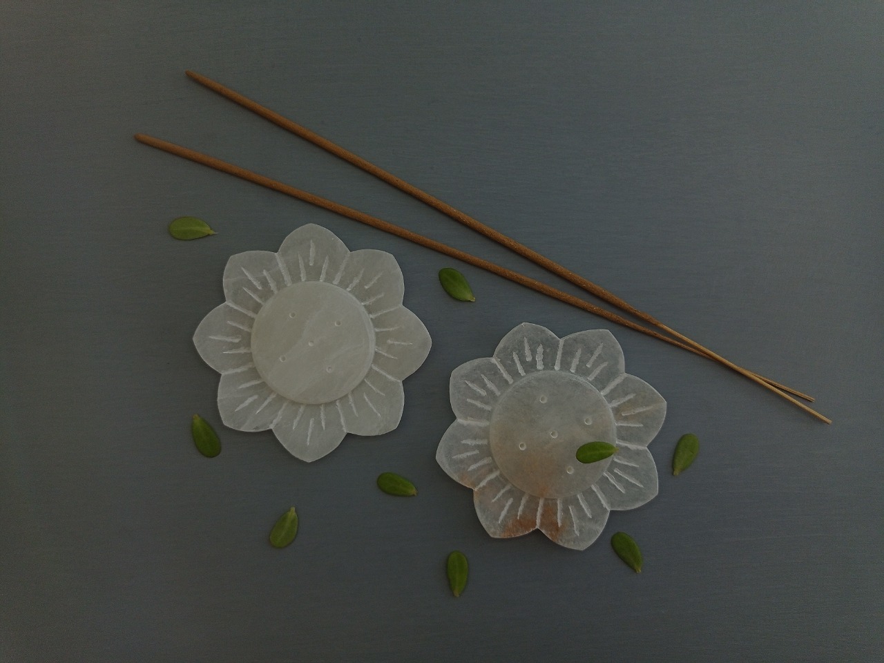 Alabaster Incense Stick Holder Ii Model No. 156 Ii White Color Size: 3.25 X 3.25 X 5/8 Inch