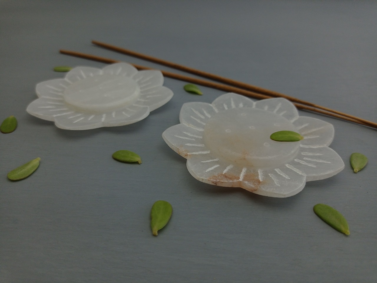 Alabaster Incense Stick Holder Ii Model No. 156 Ii White Color Size: 3.25 X 3.25 X 5/8 Inch