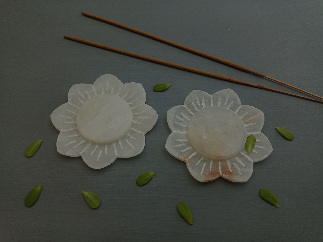 Alabaster Incense Stick Holder Ii Model No. 156 Ii White Color Size: 3.25 X 3.25 X 5/8 Inch