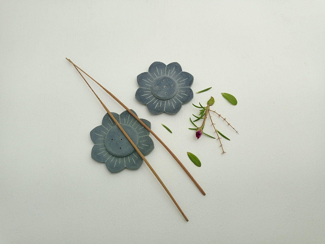 Soapstone Incense Stick Holder Ii Model No. 155 Ii Grey Color Size: 3.25 X 3.25 X 5/8 Inch